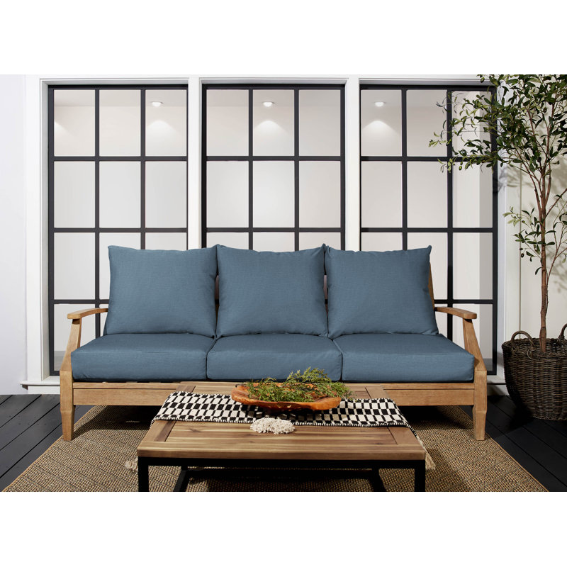 Sunbrella Outdoor 5'' Sofa Seat / Back Cushion, Sunbrella - Spectrum Denim, 27" W x 23" D