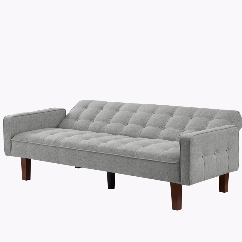 Canapé-lit convertible en futon 73,62 po Montevia, Lin gris