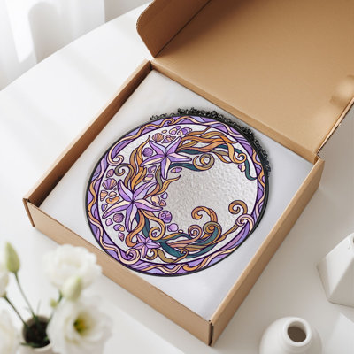 Starfish Swirl Stained Glass Window Panel，12"H