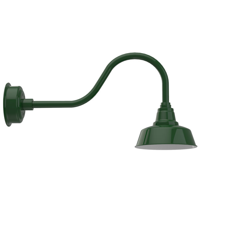 Luminaire de grange d'extérieur à DEL Vandervliet, Vert sauge, H 16,38 po x l 10 po x P 28,75 po