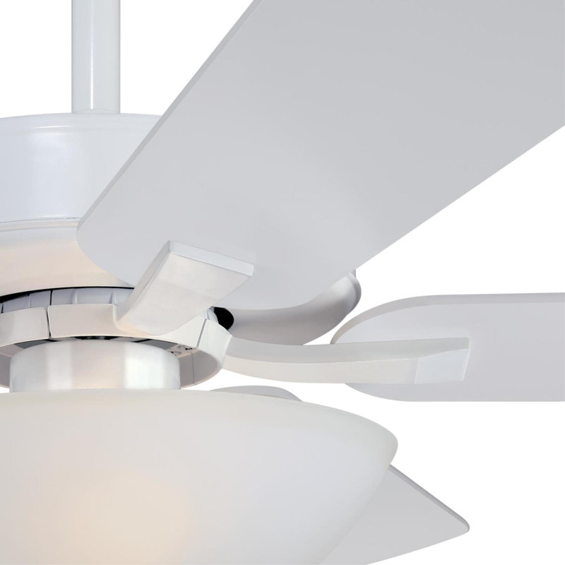 Albert 52'' White LED Ceiling Fan with Frosted Glass Light
