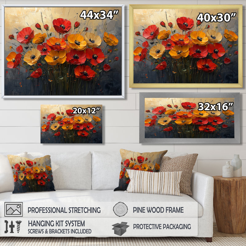 Décoration murale coucher de soleil rose dans le vent II - Roses, H 30 po x l 40 po, Reproduction encadrée d'une seule photo