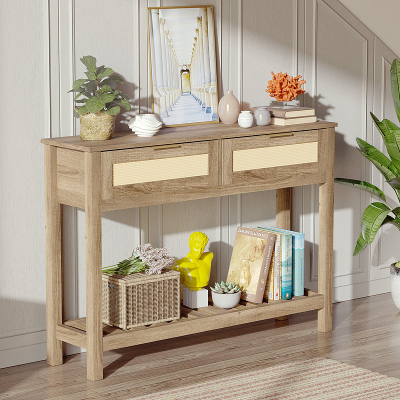 Console 45,3 po, Bois naturel