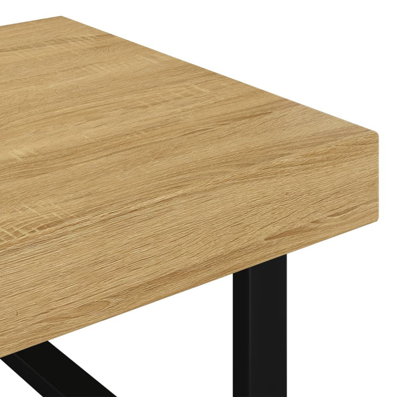 Diamondville Frame Coffee Table, Light Brown/Black, 40cm H x 120cm W x 60cm D