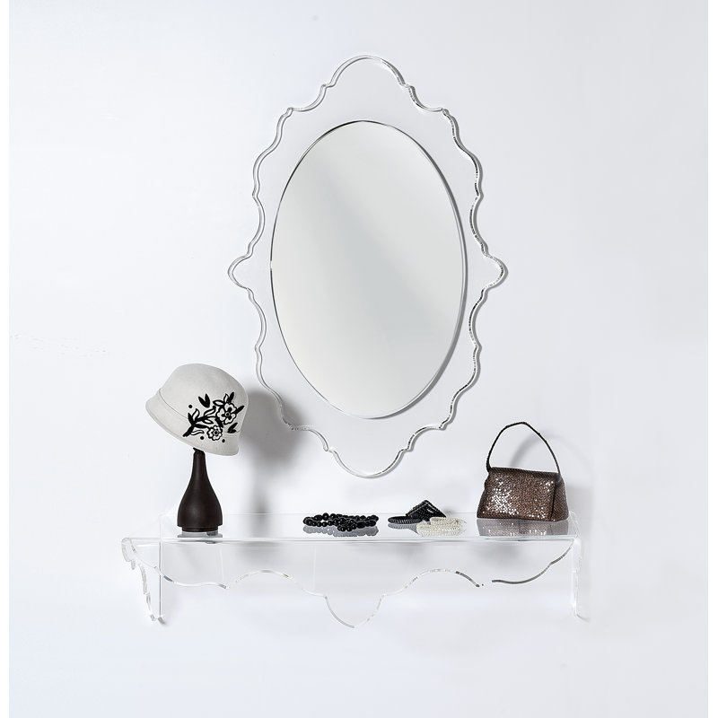 Mccants Wall Mirror with Shelves, 254 cm H x 162.56 cm W, Transparent