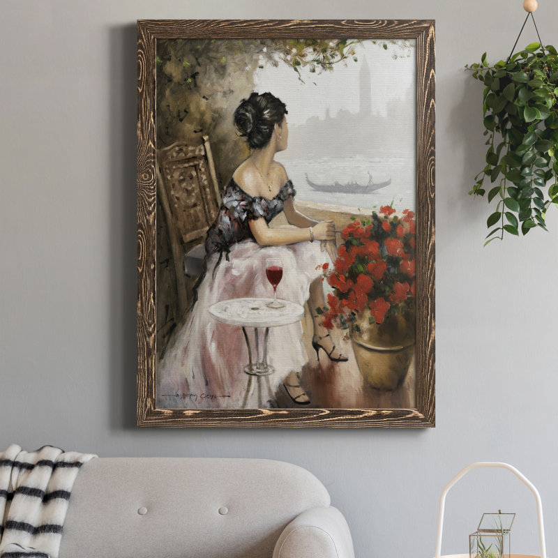 Après-midi sur le canal - Peinture sur toile encadrée, H 20 po x l 17 po x P 1,5 po, Noyer