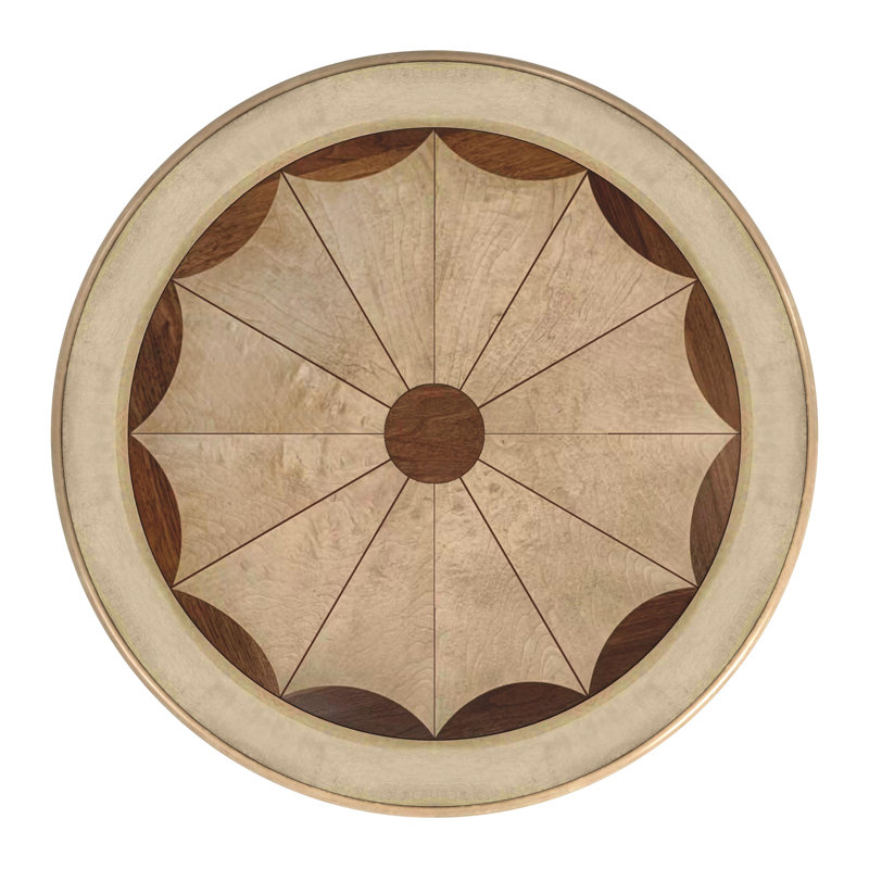 Carissa 30" Round Foyer Table, Antique Beige
