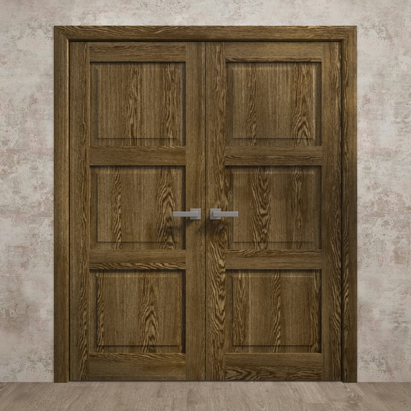 Portes doubles intérieures intérieures | Ego 5010 | Cadre de panneau intérieur en bois massif | Portes modernes pour placard