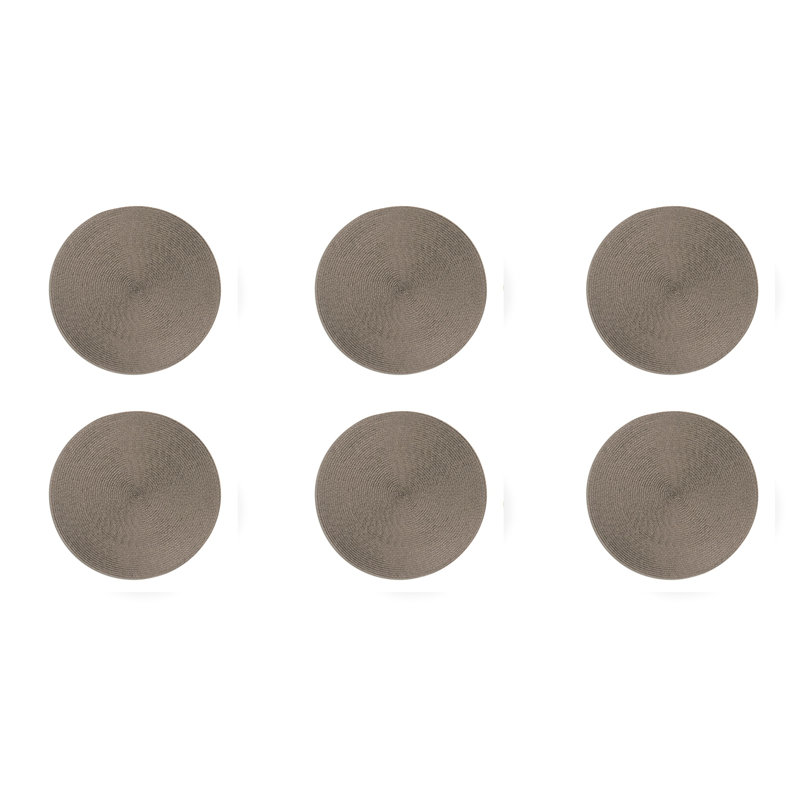 Round pieces of gray placemats 36cm, Grey/Dove Grey