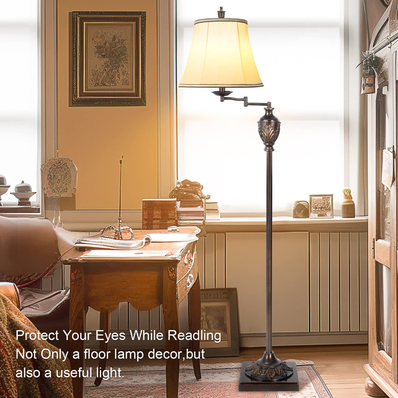 Traditional LED Floor Lamp, Brown, 60.5