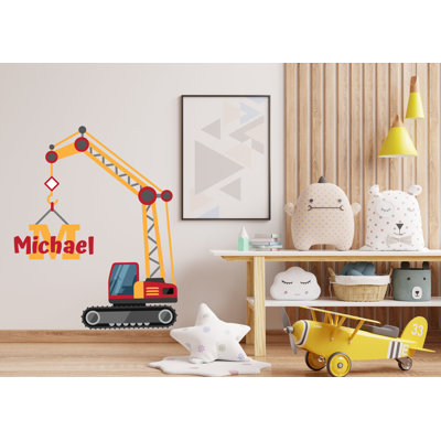 Crawler Crane Personalized Construction Tower Crane Truck Wall Decal