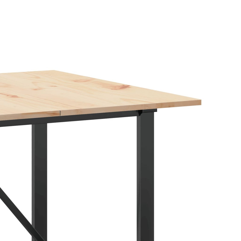 Pine Metal Base Dining Table