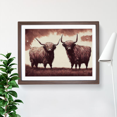 Two Highland Cows Vol.4 - Framed Print