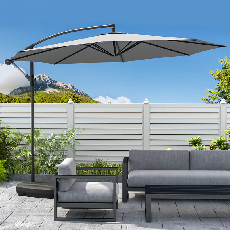 Ashleigh 300cm Tilt Cantilever Parasol, Light Grey