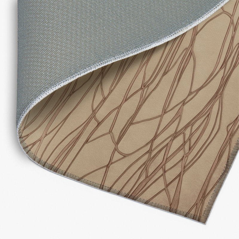 Tapis brun abstrait intérieur et extérieur, Rectangulaire 2 pi x 3 pi