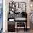 37 Inch Middle Size Left Drawer Desktop Vanity Table with Cushioned Stool, Extra Large Sliding Mirror, Multi-Layer High Capacity Storage for Practical and Fashionable Use in Large Spaces-1363251067