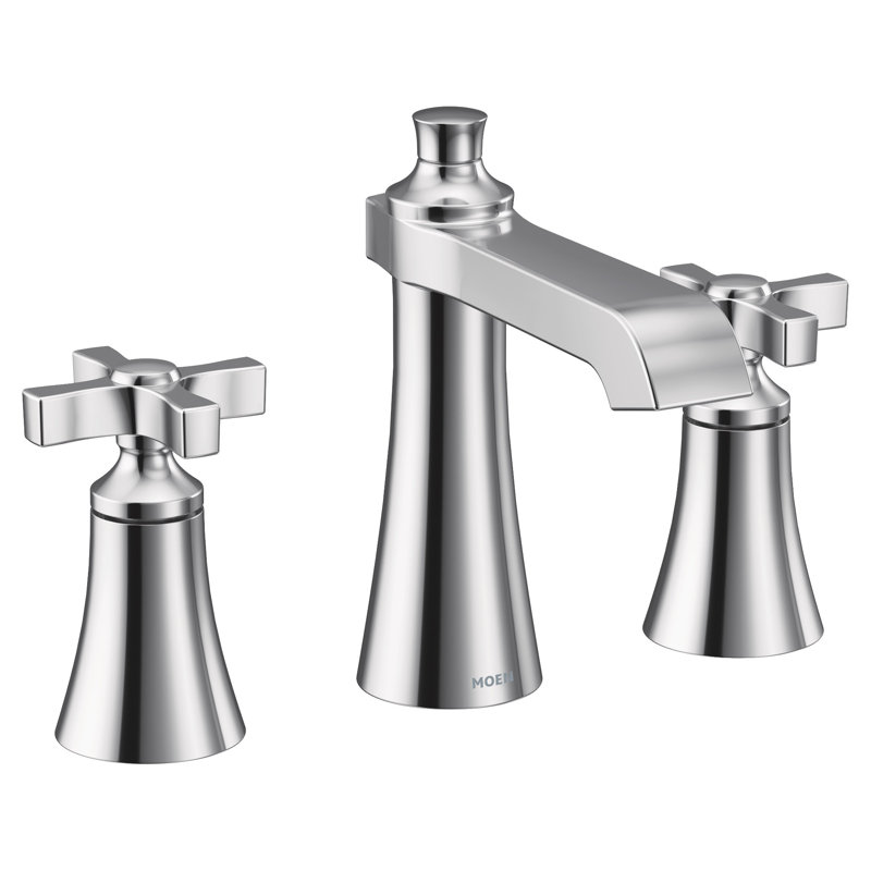 Moen Flara 8 Inch Widespread 2-Handle High-Arc Bathroom Faucet, Valve Included, Chrome