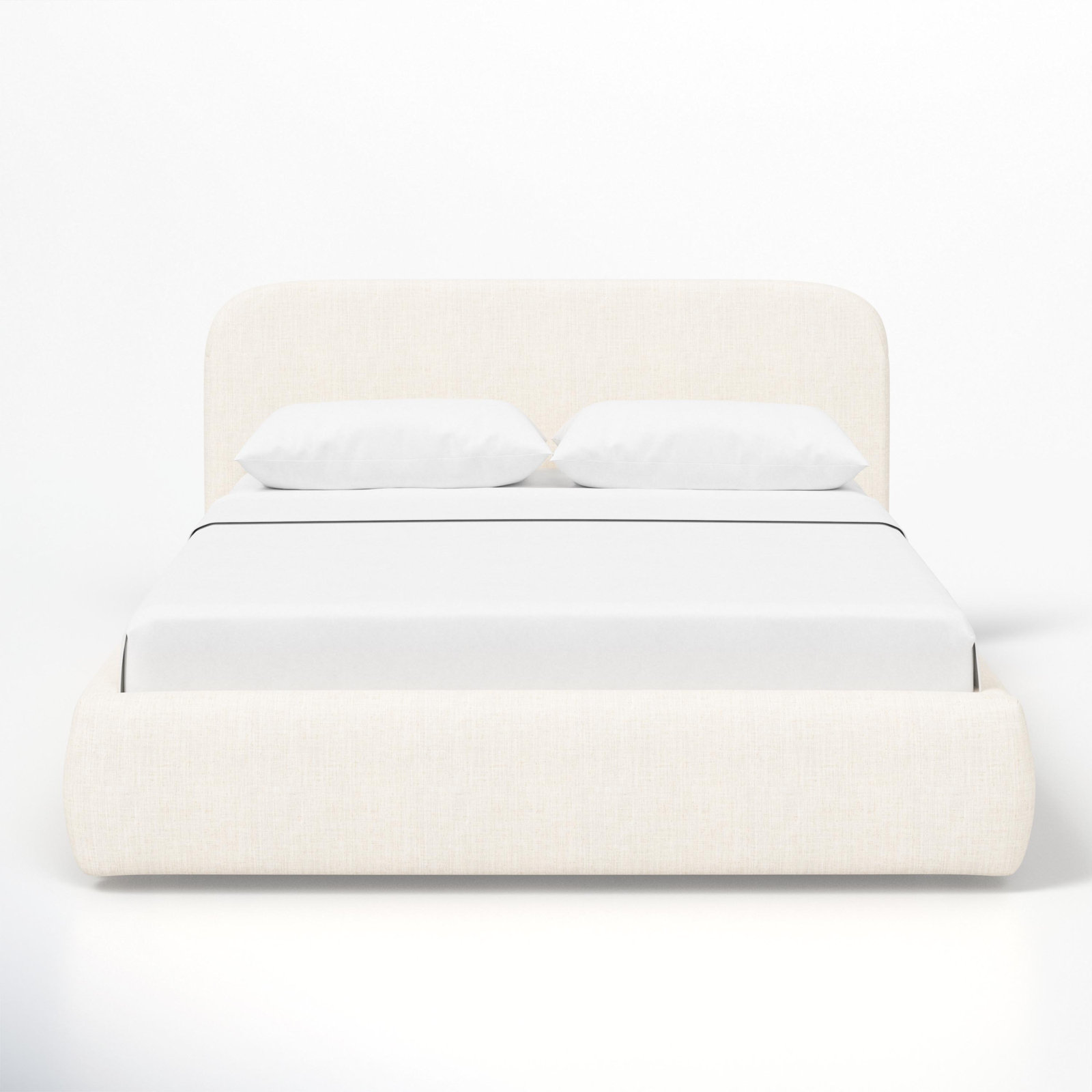 Cleophus Low Platform Bed, Cream, King