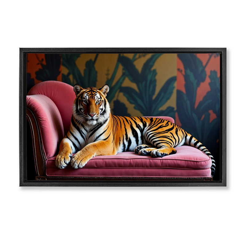 Cadre flottant Exotic Tiger, Cadre flottant noir de jais, H 21 po x l 31 po