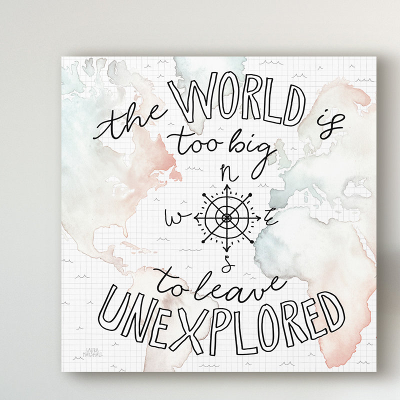 « world travel ii », art textuel sur toile tendue, H 18 po x l 18 po x P 2 po