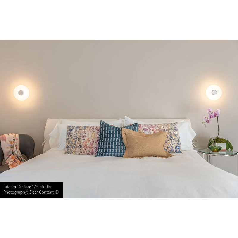Meclisse 1 - Light LED Flush Mounted Sconce, Polished Chrome, Clear