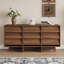 Armoire latérale 59 po avec tiroirs inclinés de style noyer, luxe moderne avec rangement multicouche, convient au salon et à la salle à manger