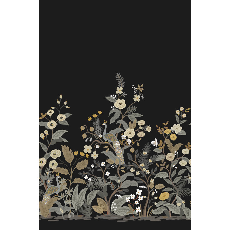 Murale paon blanc, Noir