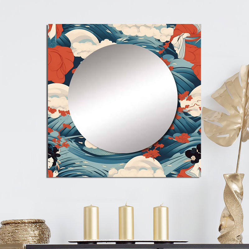 Miroir mural de salon Ukiyo, 36 po x 36 po