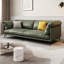 Canapé modulaire vert en cuir véritable-109504718