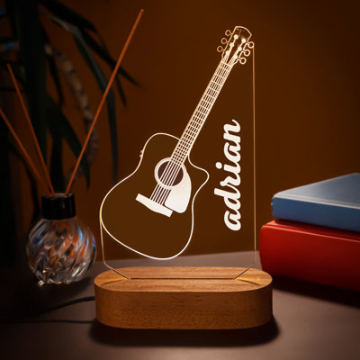 Personalized 3D LED Lamp Classic Guitar for Music Lovers