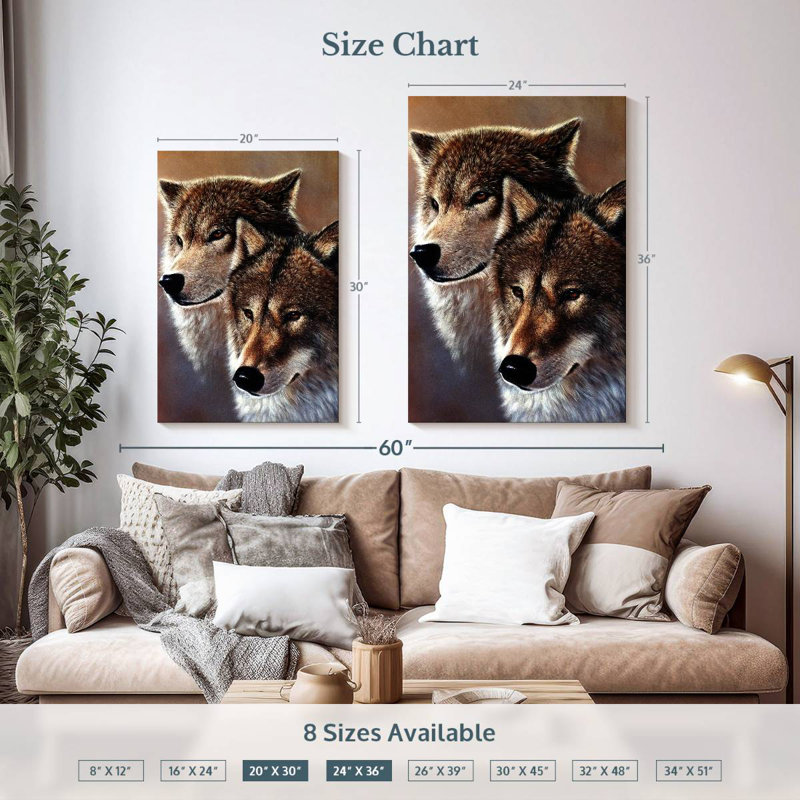 Brampt Fearless Wolves, 36" H x 24" W
