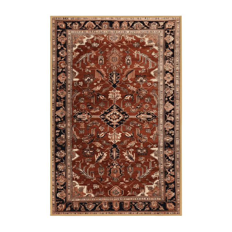 Tapis brun lavable à la machine, Rectangulaire 2 pi x 3 pi