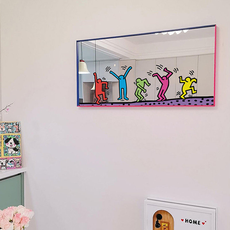 Rectangle Metal Wall Mirror, 19.69" H x 39.37" W