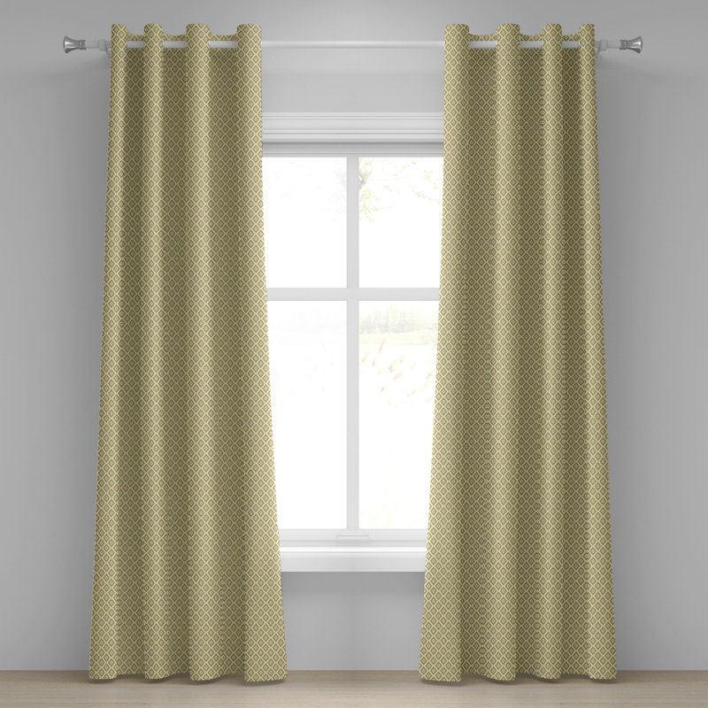 Rideau décoratif à 2 panneaux avec œillets Ophelia & Co., 50 po x 72 po, jaune et crème, L 50 po x L 108 po