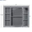 Meuble-lavabo moderne avec lavabo et miroir 36 po - Armoire de rangement grise 2 portes avec système de tiroirs cachés à fermeture stable-2116422266