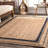 Speight Coastal Braided Power Loom Jute Brown/Navy Bordered Rug-35603304