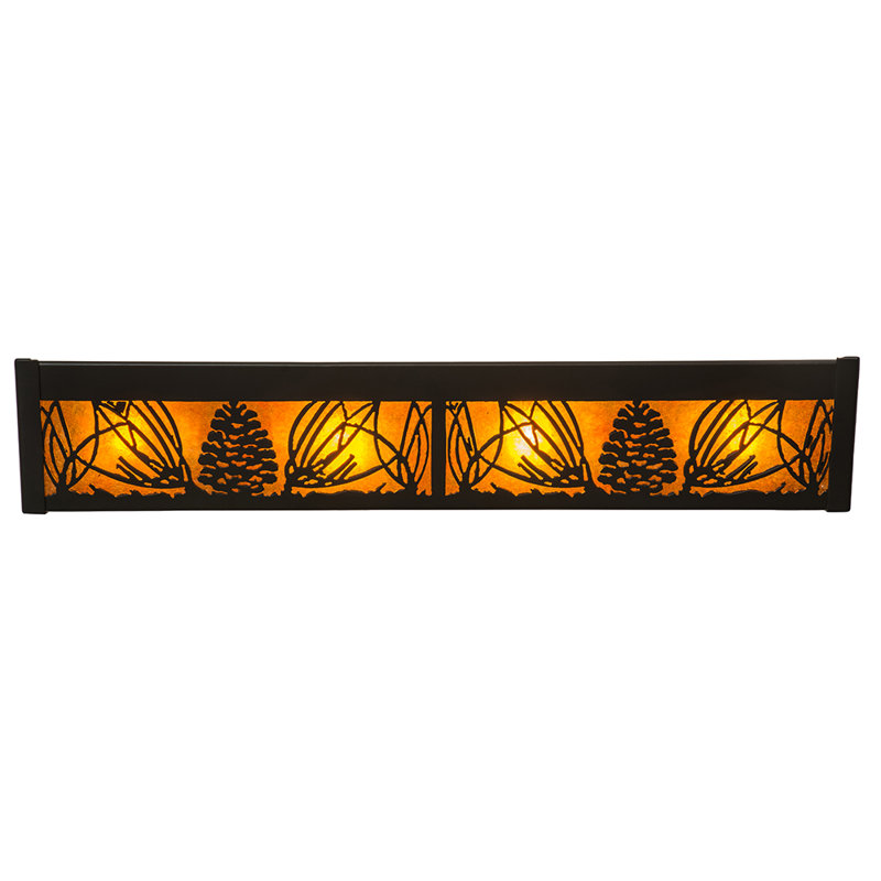Rustic Lodge 4 - Light Bath Bar, Timeless Bronze, Amber