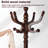 Solid Wood Coat Rack, 11 Hanging Points & Sturdy Base For Hallway, Office(Tri-Walnut)