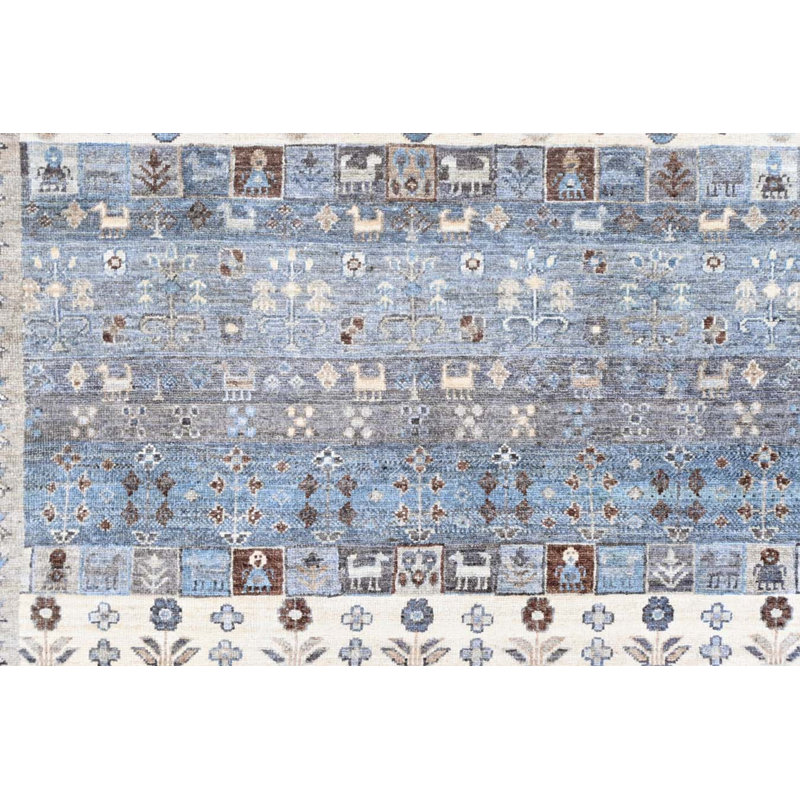 Transitional Hand Knotted Wool Area Rug