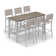 Travira 7-Piece Bar Table and Sling Bar Chair Rectangular Dining Set - 72"x30"