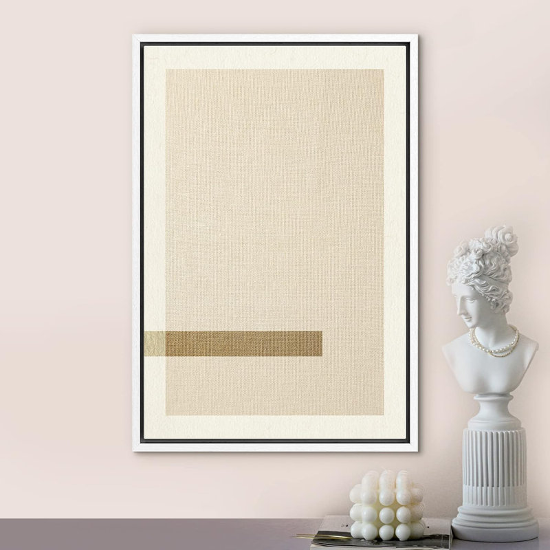Lignes géométriques abstraites géométriques brun clair, Blanc, H 24 po x l 16 po
