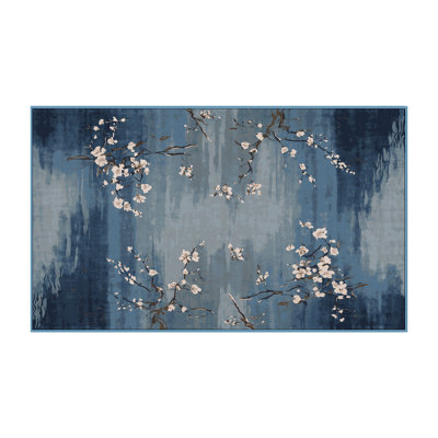 Silky Soft Plush Blue Area Rug