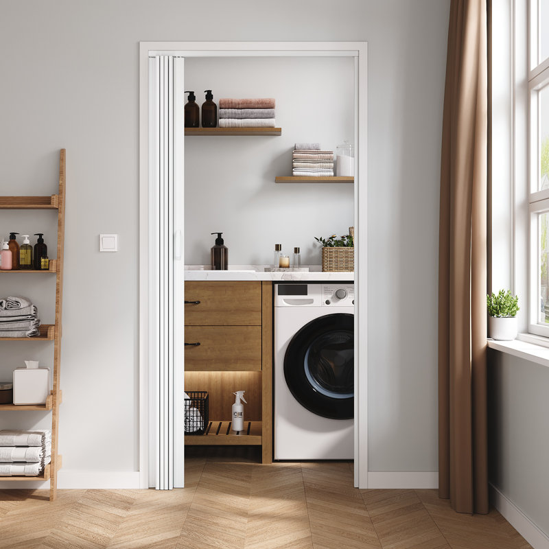 Panneau en acrylique et porte accordéon creuse en PVC / vinyle, 36 po x 80 po