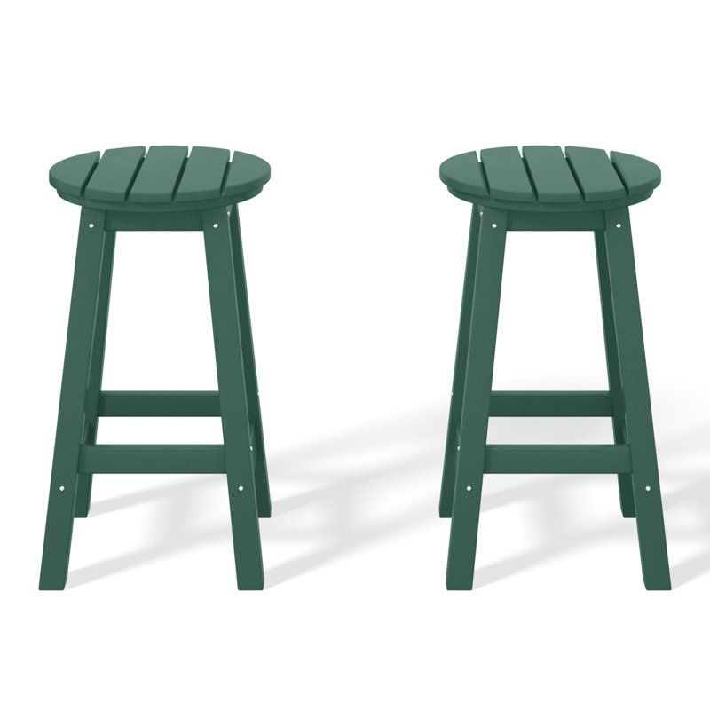 Tabouret de comptoir rond 24 po Laguna, Dark Green