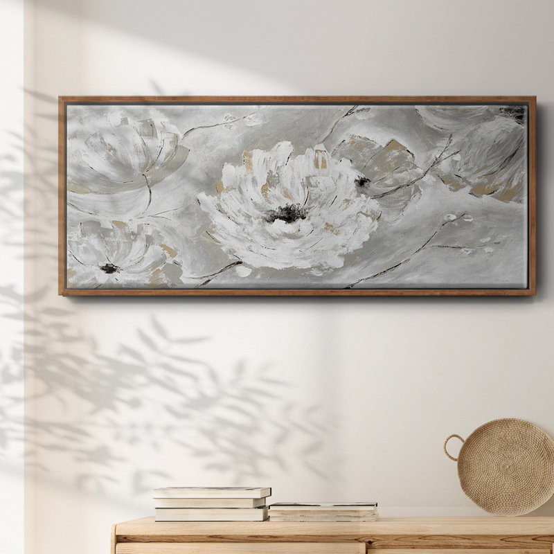 Silver Sun Garden- Framed Canvas, 20" H x 50" W