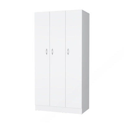 Armoire 3 portes avec tringle suspendue Augusta, blanc