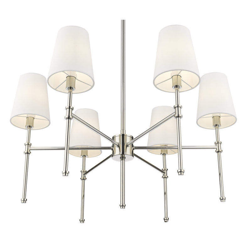 Adorra 30" Wide 8-Light Chandelier - Polished Nickel, 15.75" H x 25.75" W x 25.75" D, 6, Polished Nickel