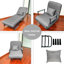 Fauteuil convertible gris - matériaux fins, fabrication en métal stable, beau tissu de lin, métal, idéal pour les petits espaces