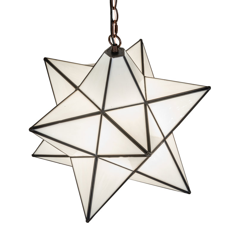 Meyda Tiffany & Stained Glass 1 - Light Pendant, Cloud White, 25" H x 21" W x 21" D