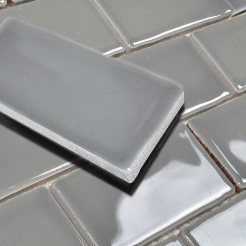 Metro Moon 14.13'' x 10.25'' Porcelain Mosaic Tile, Light Gray